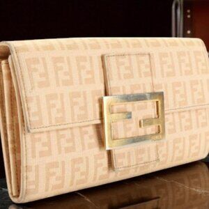 Fendi Zucchino FF Logo Long Wallet or clutch